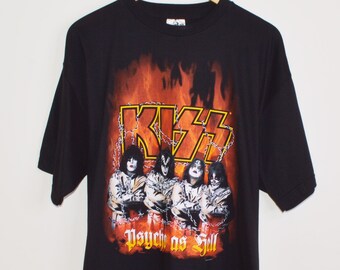 Camiseta vintage de la banda KISS Psycho as Hell [XL]