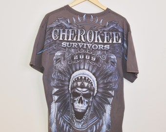 Vintage Cherokee Survivors Biker Rally Camiseta [L]