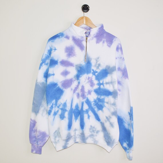 tie dye quarter zip sweatshirt
