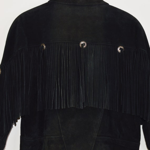 Vintage Fringe Leather Jacket [L] - image 4