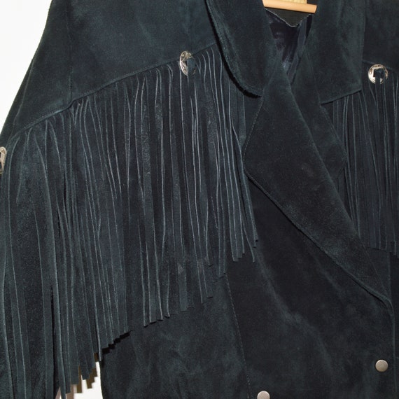 Vintage Fringe Leather Jacket [L] - image 7