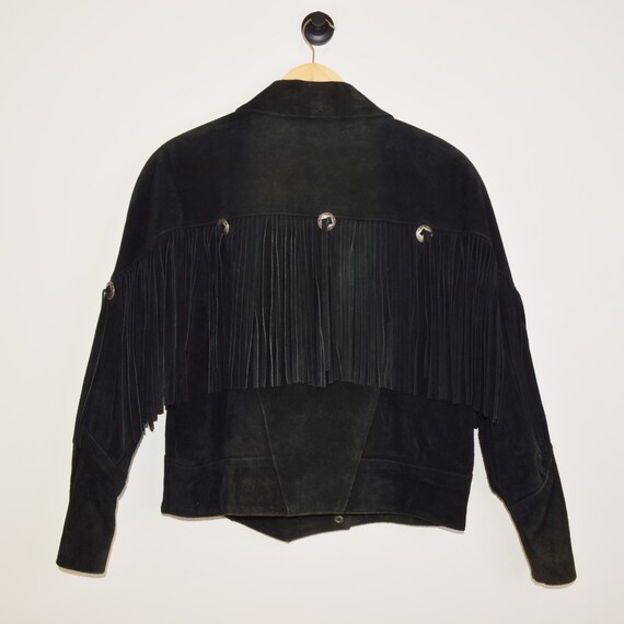 Vintage Fringe Leather Jacket [L] - image 2