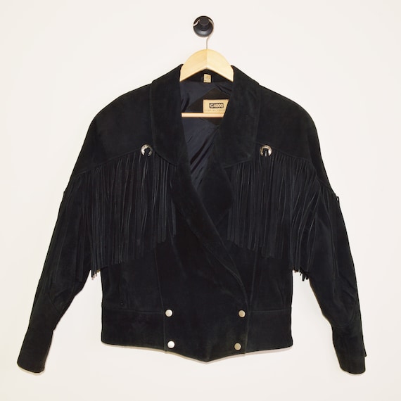 Vintage Fringe Leather Jacket [L] - image 1