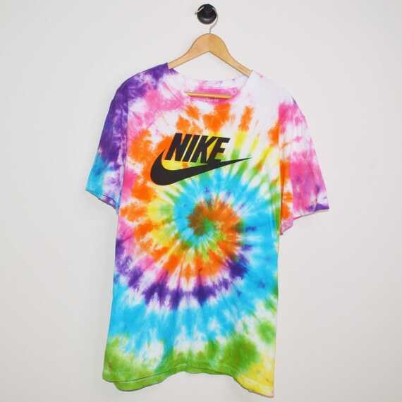 Rainbow tie dye nike shirt Clearance