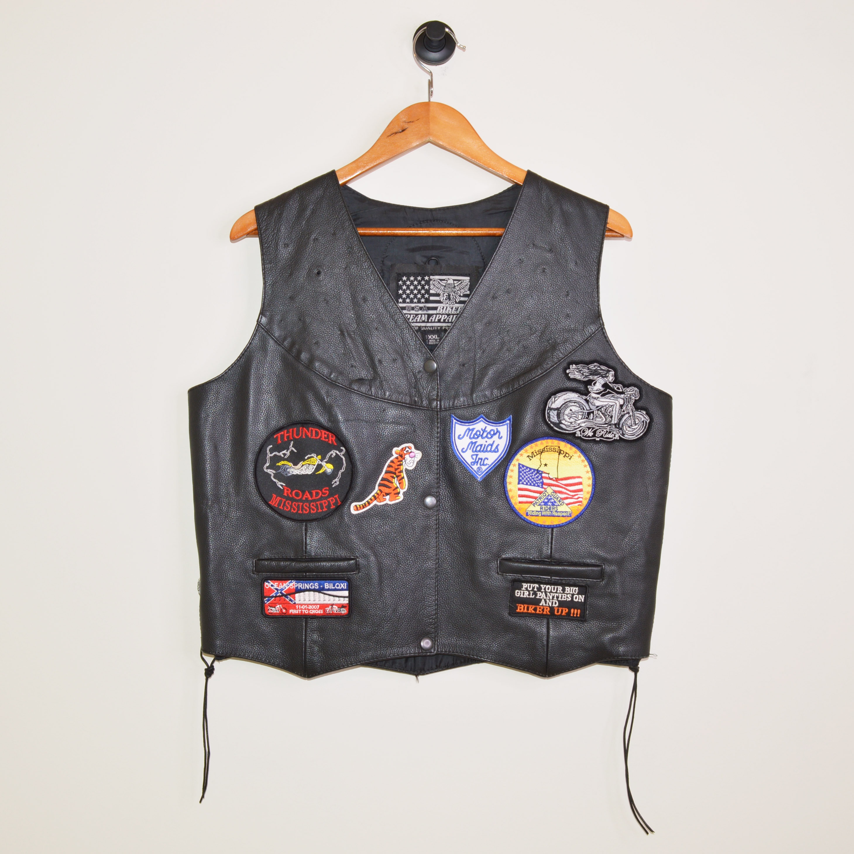 Vintage Leather Motorcycle Vest [XL] - Etsy