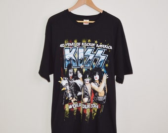 Camiseta vintage de la gira mundial de KISS [XL]