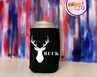 Buck Hunting Dad Joke Beer Can Cooler Cozie Father's Day Gift