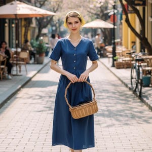 Linen Blend Dress - Etsy