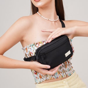 Mini Belt Bag LINA, Fanny Pack, Hip Pack, Belt Bag, Waist Bag, Crossbody Bag, Waist Pack, Women's Crossbody Bag Black