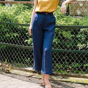 LINEN CULOTTES, High Waist Linen Pants, Wide Leg Pants, Relaxed fit Linen Pants, Linen Long Pants, Soft Linen Loose Culottes, Hannah Canvas