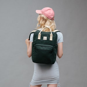 Aki Canvas backpack (LARGE size), Backpack for Women, Travel backpack, Gift for Her, Back to School, Fit Laptop 16 inches | Christmas Gift