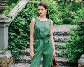 Linen Jumpsuit | Casual Linen Jumpsuit | Summer Jumpsuit | Premium Linen Clothing for Women
