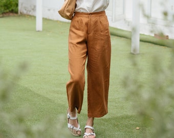 Wide Leg Linen Pants - Linen Long Pants - Premium Linen Clothing for Women