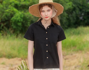 Linen short sleeves shirt | Linen Clothing for Women | Premium Natural Fabric