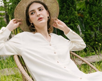 Oversized Linen Shirt, Premium Linen Clothing