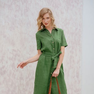Linen Shirt Dress - Premium Linen Clothing for Women
