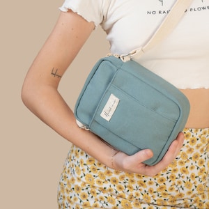 Cracker Canvas Crossbody Bag Crossbody Purse Shoulder bag Women bag Girl bag Birthday gift Teal