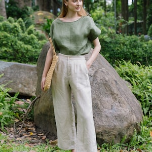 Wide Leg Linen Pants - Linen Long Pants - Premium Linen Clothing for Women