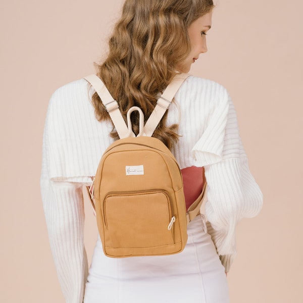 Backpack Purse Vanie | Mini Canvas Backpack  | Mini Backpack for Women | Christmas gift | Birthday gift | Gift for Her