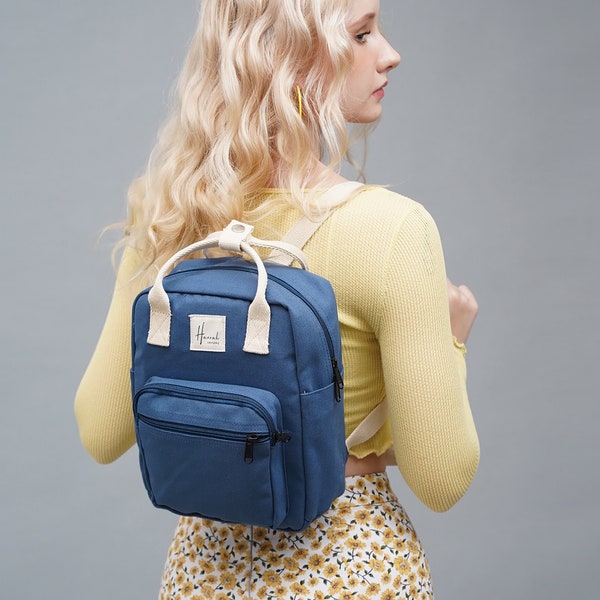 Aki MINI Canvas backpack, Backpack for Women, Travel backpack, Gift for Her, Back to School | Christmas Gift