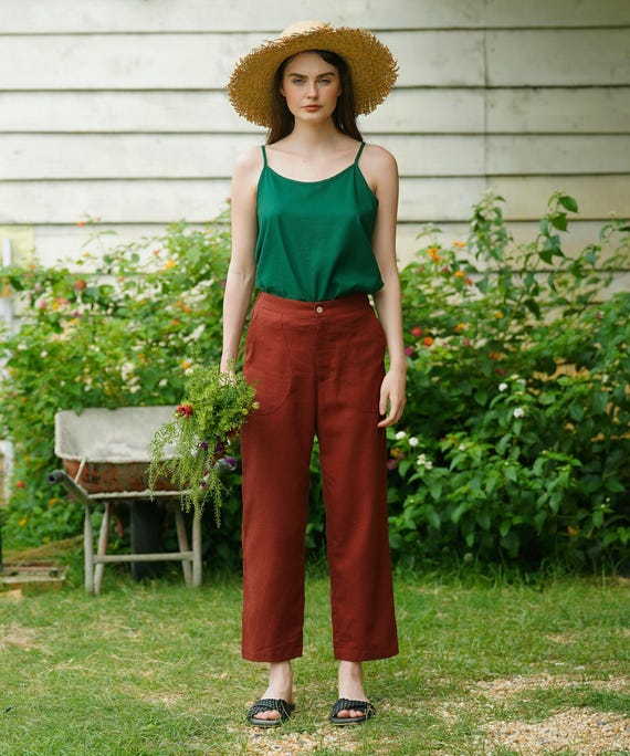 ladies linen dress pants linen dress pants women Women's 100% Linen Jogger Pants ARLO