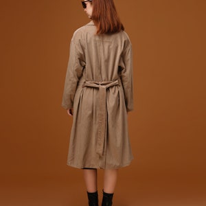 Corduroy Trench Coat, Handmade Corduroy coat, Classic coat, Coat with belt, Premium Clothing for Women image 4