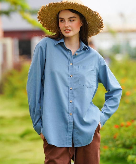 chinese dress ladies Rolled Short Sleeve Loose Tunic Shirt Dress  Niobe Clothing