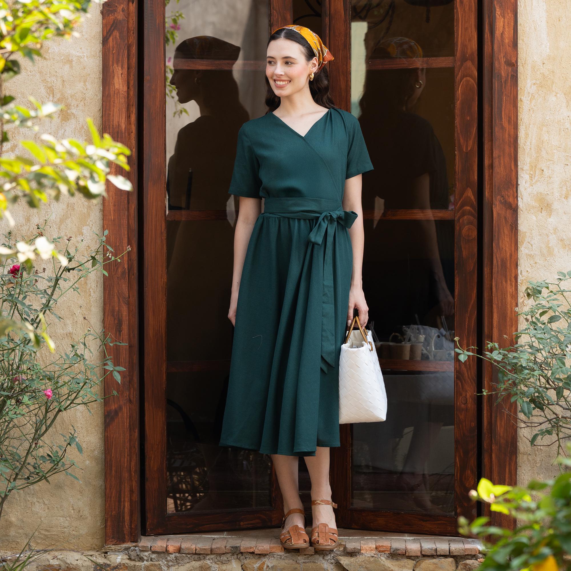 Midi Forest Green Dress - Etsy Midi Forest Green Dress - Etsy