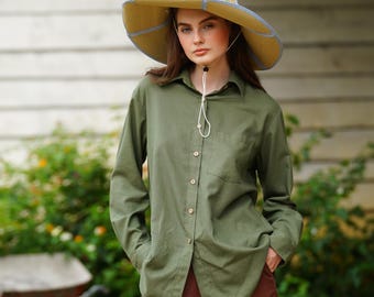 Oversized Linen Shirt JADE, Loose Long Sleeves Shirt, Women Linen Collar Shirt, Summer Shirt, Linen Clothing for Women