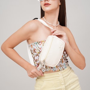 Mini Waist Bag LINA, Fanny Pack, Hip Pack, Belt Bag, Crossbody Bag, Waist Pack, Women's Crossbody Bag Ivory