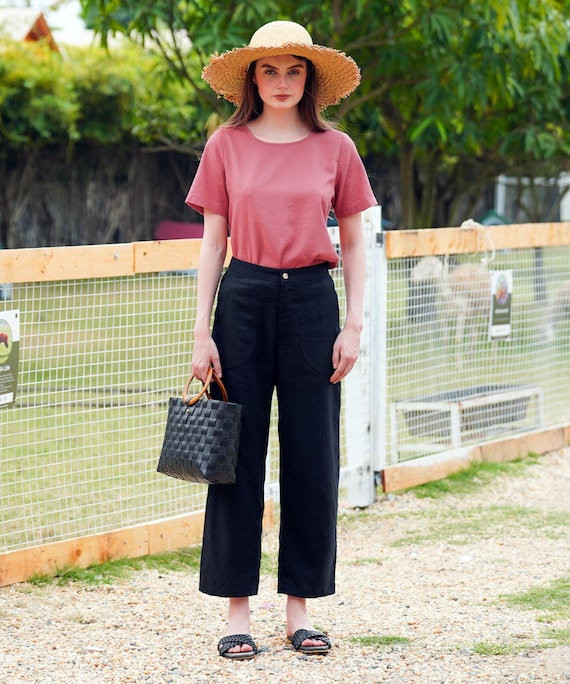 chinese dress ladies Linen Blend Wide Leg All-Season Business Casual Outfits Dress Pants –  arach-cloz.com main image 0