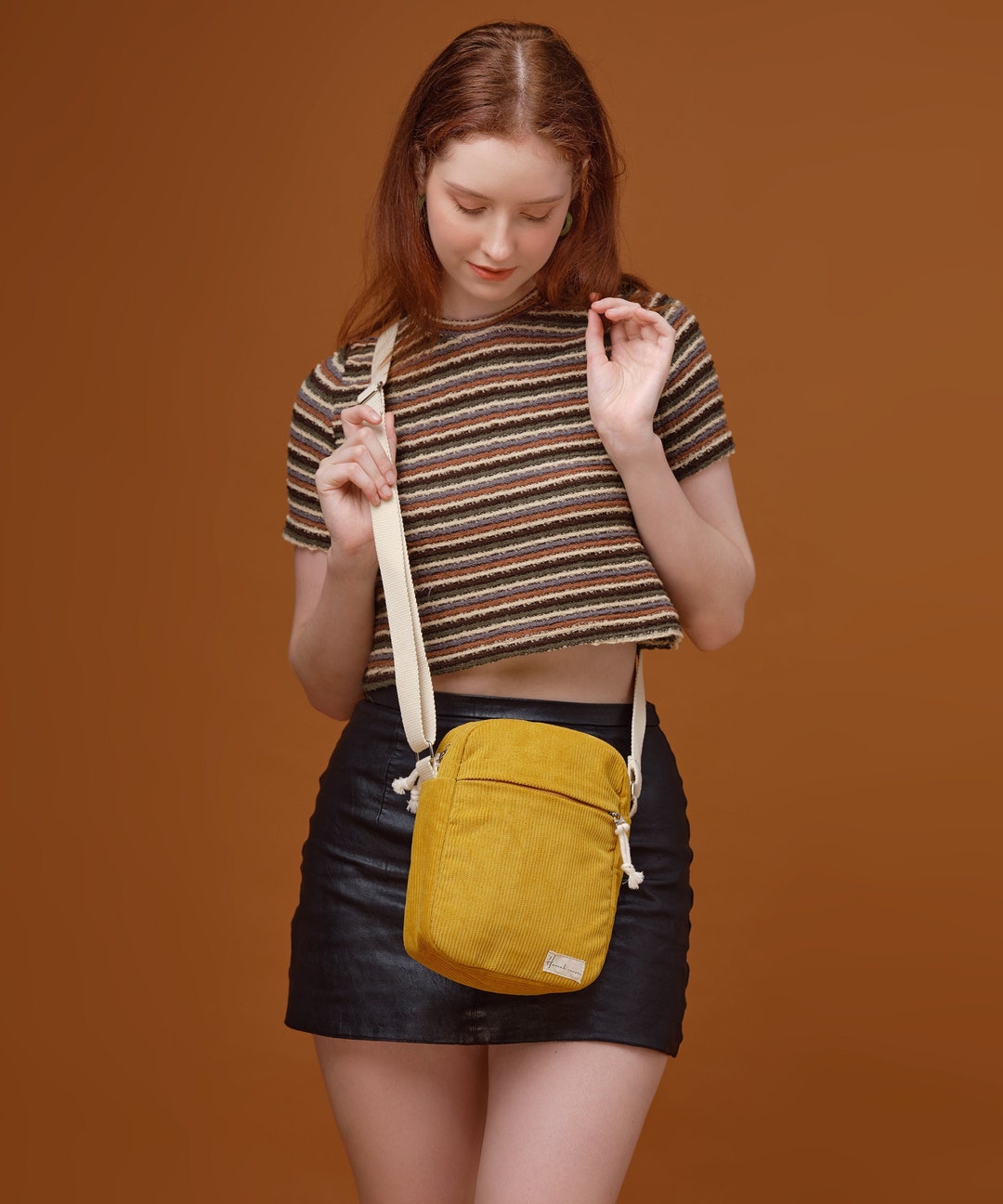 Corduroy Mini Crossbody Wristlet