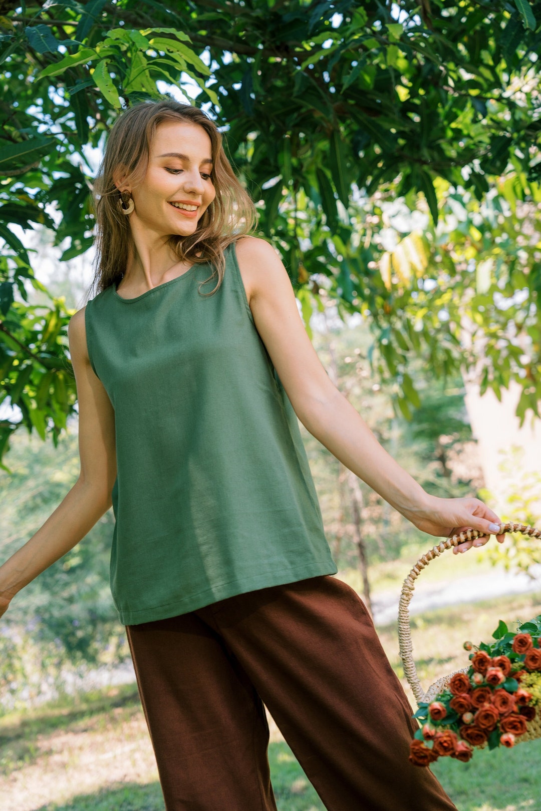 Linen Tank Top Linen Sleeveless Top Handmade Clothing for Women Etsy