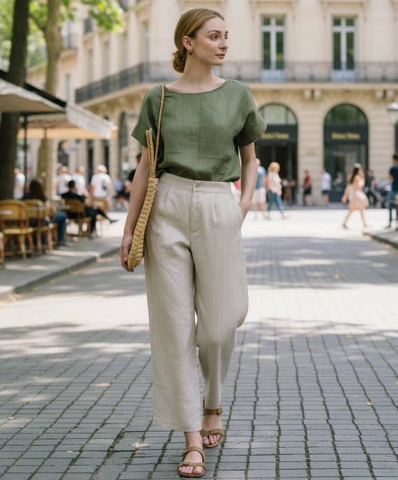 linen dress pants womens Wide Leg - Linen Long Pants - Premium Linen Clothing for Women MOHAIR MESH DRESS crochet Boys Christmas outfits Leg pants day wear Size:US 18+ | plus size | Preorder ships in ~2 weeks