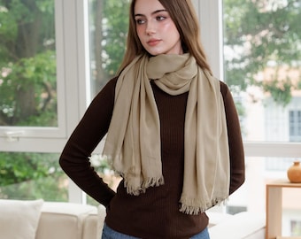 Viscose Scarf for Women, Lightweight Solid Color Wrap, Oversized Shawl Gift