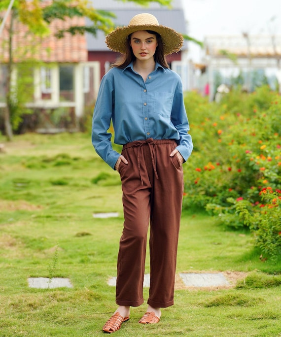 Linen Elastic Waist pants, Loose Linen pants, Tapered Linen pants, Linen Clothing for Women Linen Elastic Waist pants, Loose Linen pants, Tapered Linen pants, Linen Clothing for Women