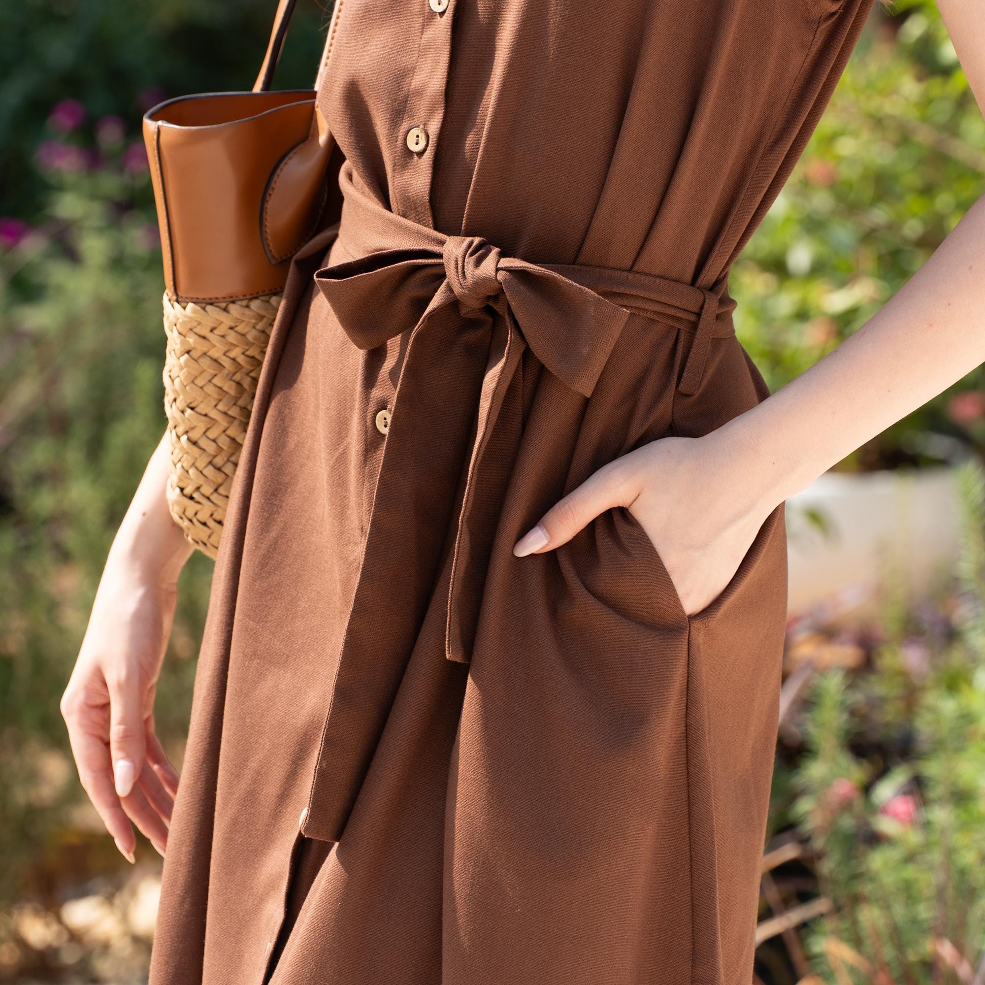 Linen Shirt Dress AMELIA, Sleeveless Button Front Linen Dress, Belted Midi  Linen Dress, Summer Resort Dress, Minimalist Neutral Dress - Etsy