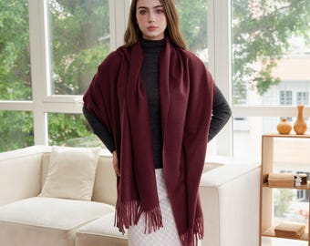 Lightweight Viscose & Polyester Scarf, Oversized Wrap Shawl, Fall Fashion Accessories