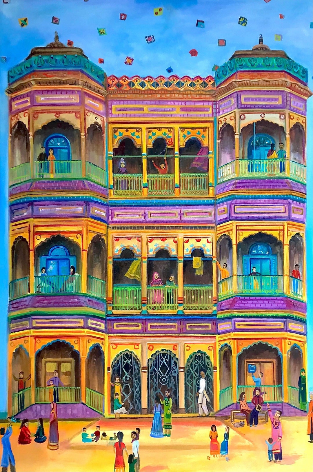 Colours of Lahore Pakistan Oil Painting Pakistan Art Pakistan Wall Art