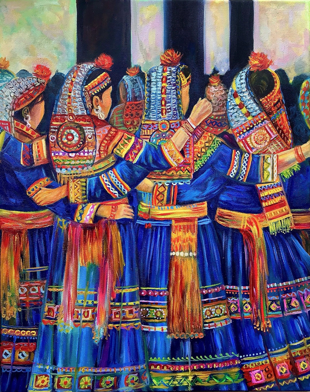 Chilam Joshi Festival Pakistan Oil Painting Pakistan Wall Art Indian