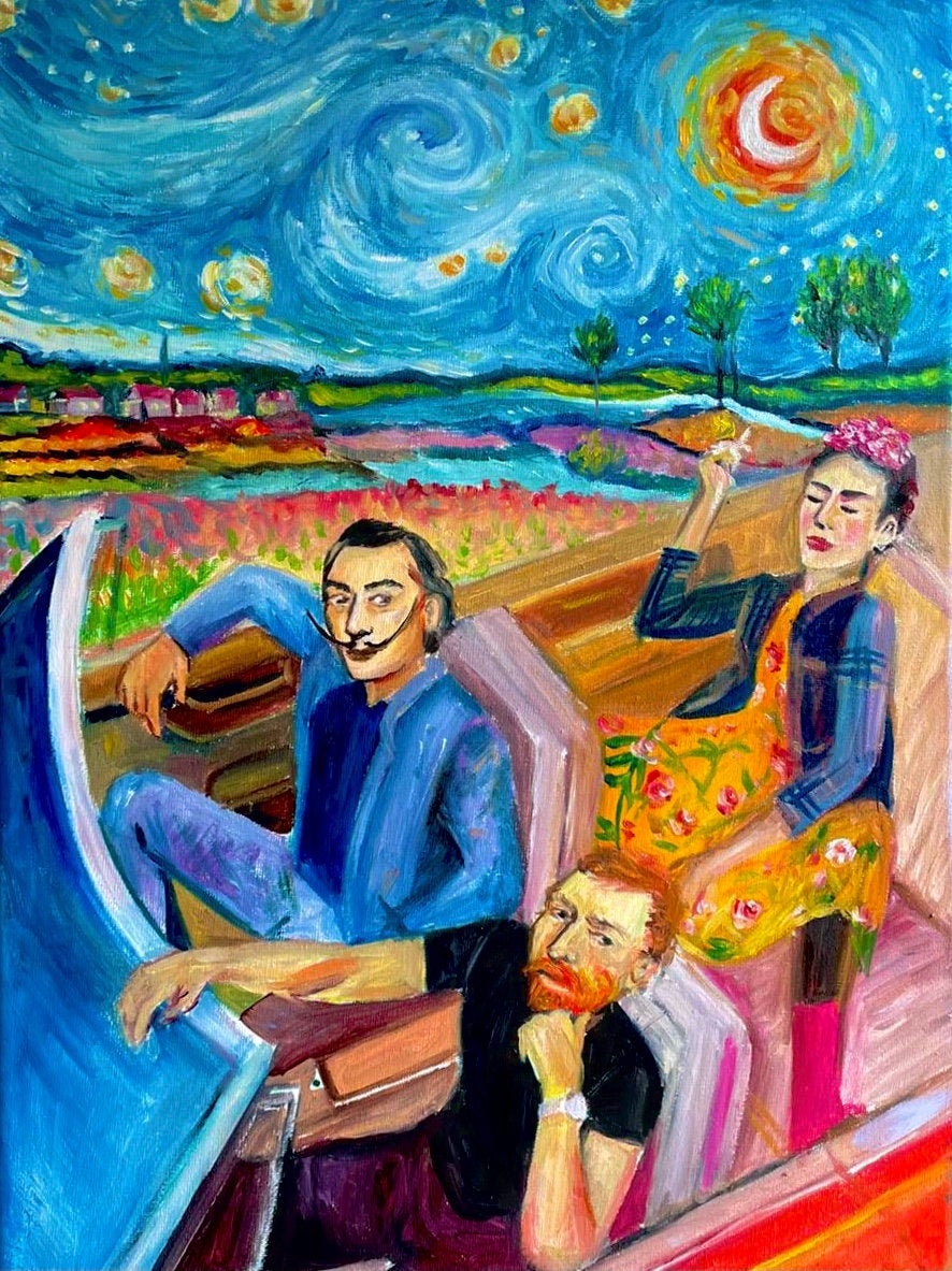 Frida Kahlo Salvador Dali Vincent Van Gogh Starry Night - Etsy