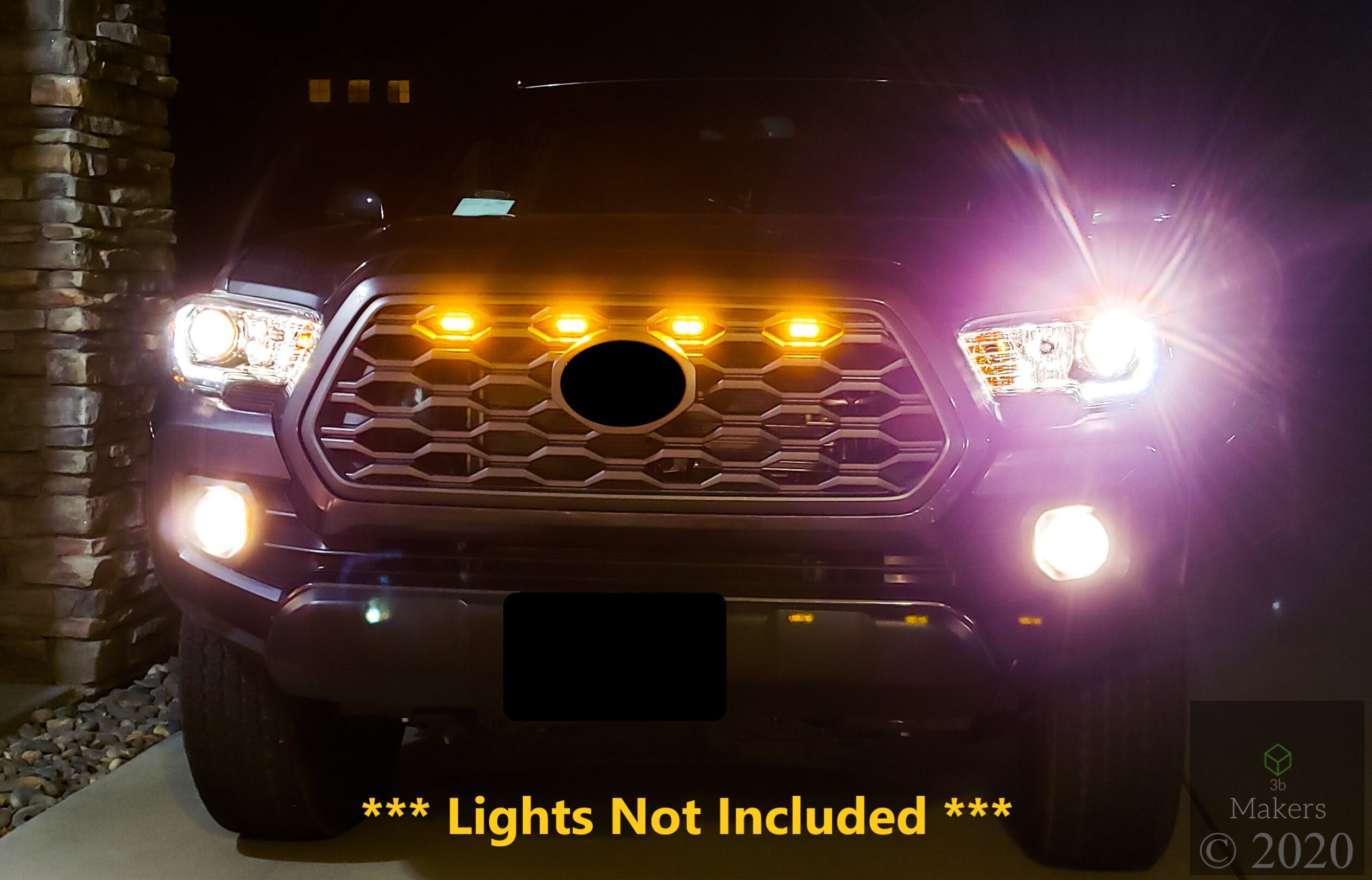 Pcs For Toyota Rav4 20192021 Car Front Grille Led Light Raptor Style