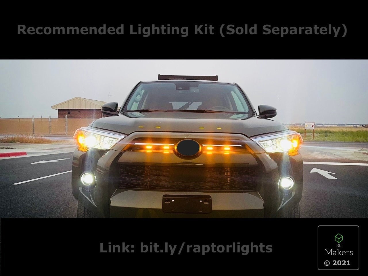SEVEN SPARTA 4-Piece LED Grill Lights Kit For 2020-2023 Toyota Tacoma TRD Off Road & Sport