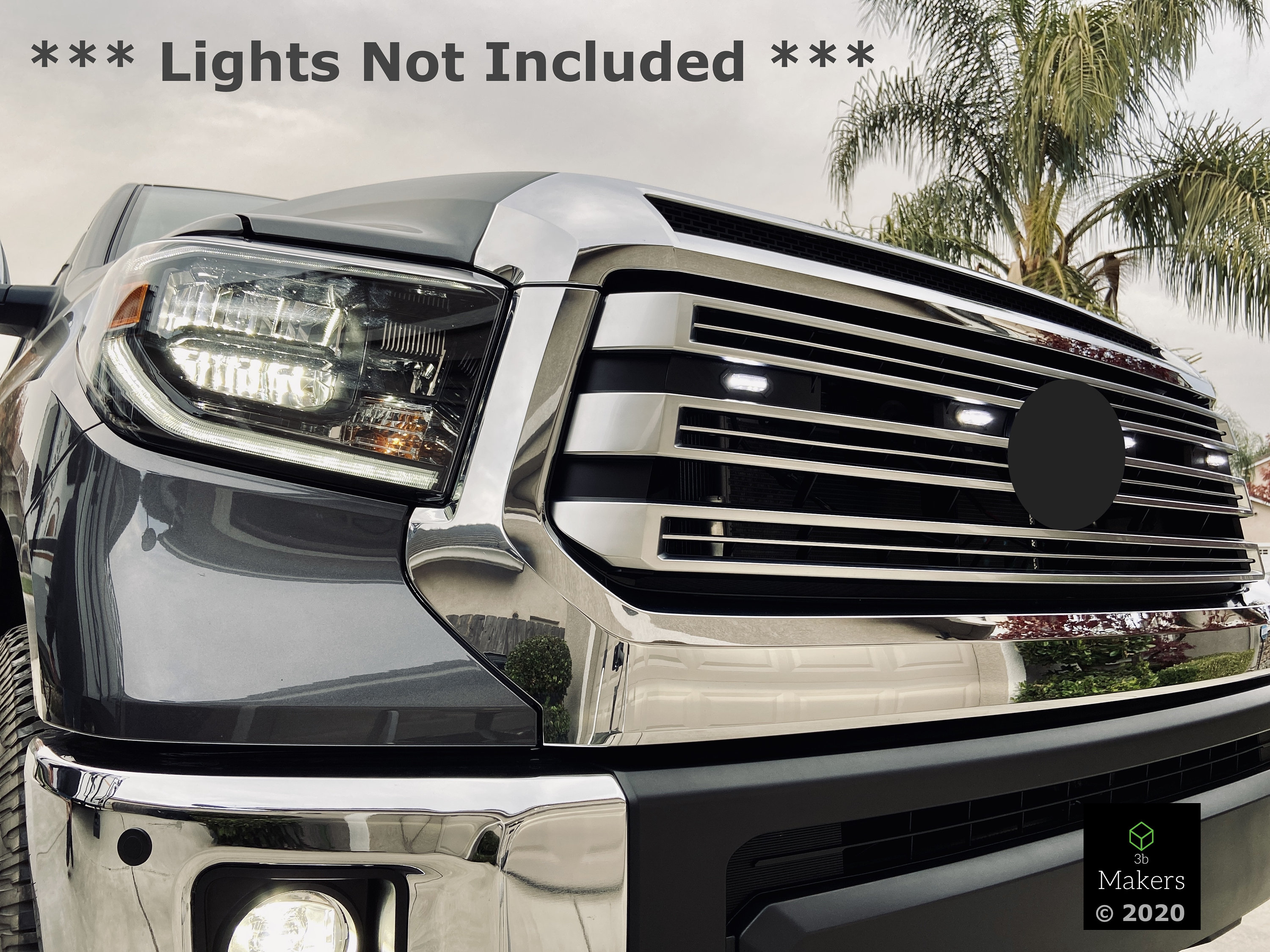 Grille Raptor Light Bezels - Fits 2018 through 2021 Tundra Limited/1794 and 2021 Special Trail and Nightshade (Lights Not Included)