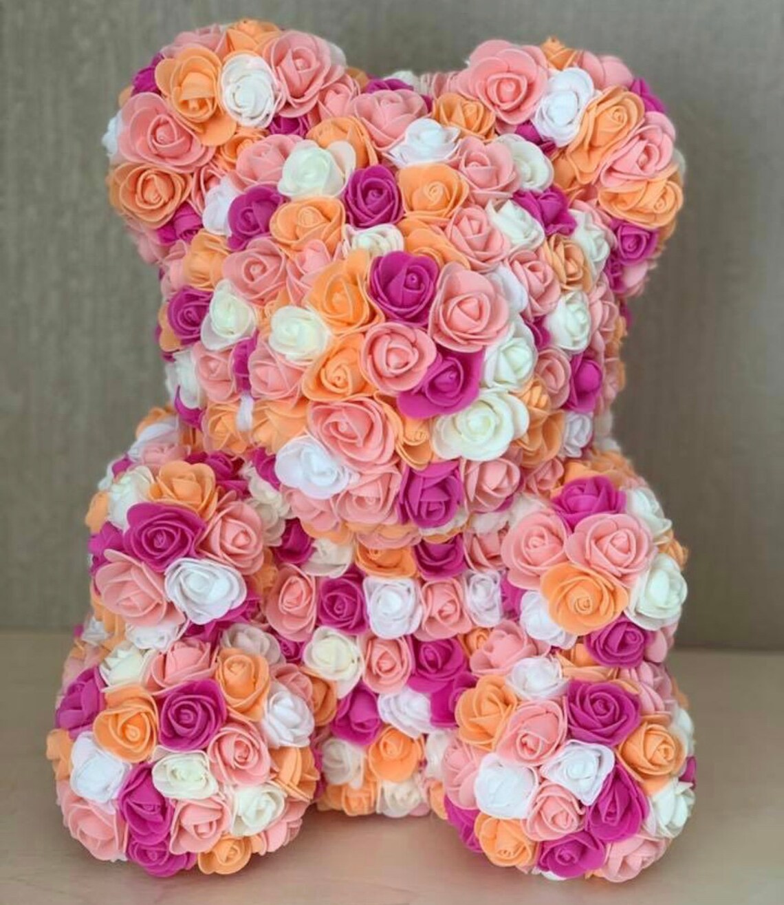 Forever flower Rose bear Flower bear Teddy bear Foam rose Etsy