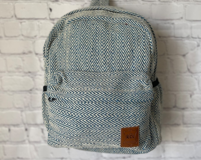 Handmade Cotton Backpack, Multi-Colored Boho Travel Bag, Unisex Daypack