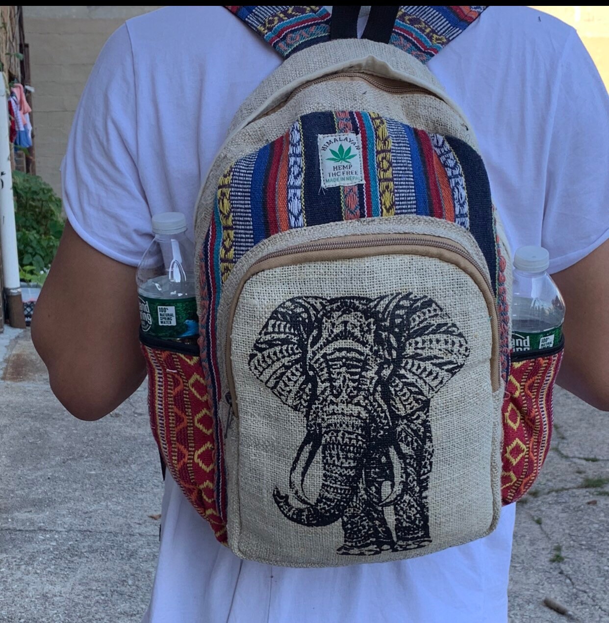 elephant print backpack