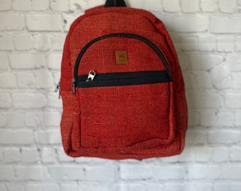 Red colored Handmade Hemp Backpack