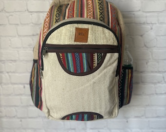 Multicored Handmade Hemp Backpack