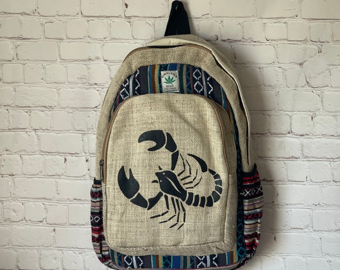 Scorpio Horoscope Printed Handmade Hemp Backpack